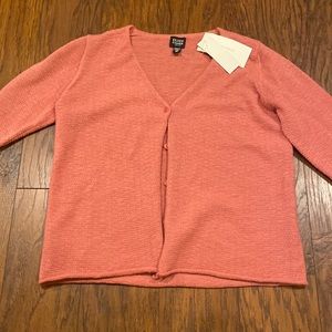 eileen fisher posey v neck cardigan italian yarn/washable wool NWT